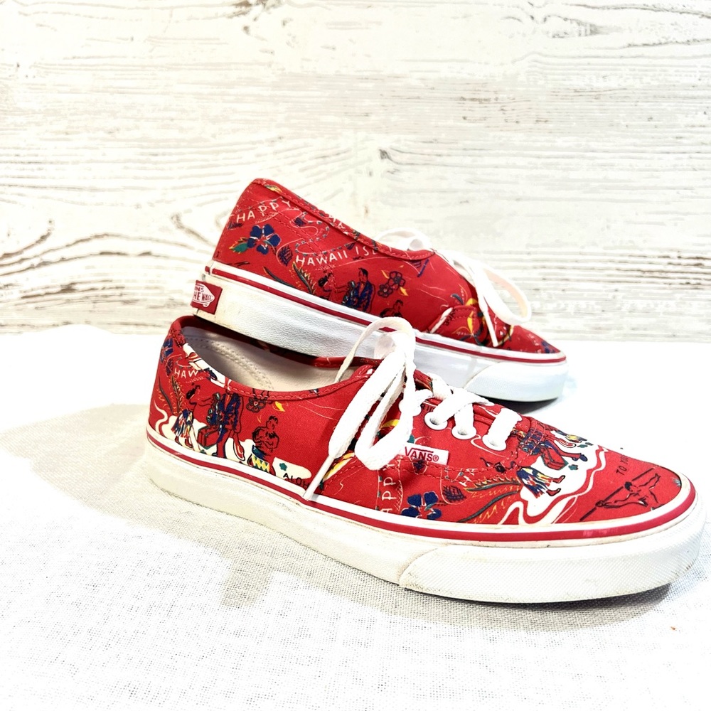 Vans sneakers happy Hawaii Hoffman 8 women off the wall red